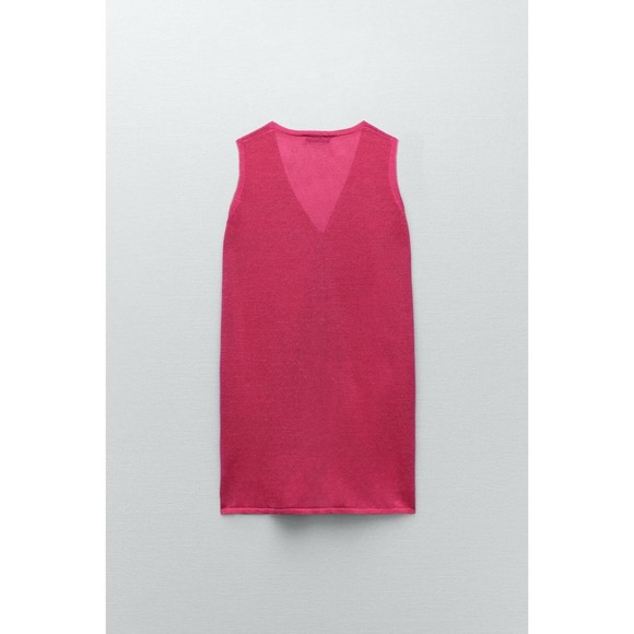 Zara Linen Blend Oversized Button-Down Vest - Picture 1 of 10